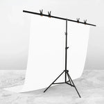 Bộ giá đỡ nền studio chụp ảnh hình chữ T 200x200cm với thanh ngang và kẹp, Không có nền, 200x200cm