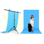 Bộ giá đỡ nền studio chụp ảnh hình chữ T 200x200cm với thanh ngang và kẹp, Không có nền, 200x200cm