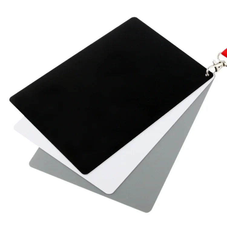 Thẻ Cân Bằng Màu 3 trong 1 Đen Trắng Xám / Thẻ Xám Kỹ Thuật Số Có Dây Đeo, Tương Thích Với Mọi Máy Ảnh Kỹ Thuật Số, Định Dạng Tệp: RAW và JPEG, Kích Thước: 8.7cm x 5.5cm, Kích Thước: 8.7cm x 5.5cm