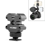 YELANGU YLG0601A A68 Giá Đỡ Kim Loại Ba Đầu Gắn Giày Lạnh Cho Micro và Đèn Flash, YELANGU A68 Ba Đầu Giày Lạnh