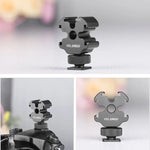 YELANGU YLG0601A A68 Giá Đỡ Kim Loại Ba Đầu Gắn Giày Lạnh Cho Micro và Đèn Flash, YELANGU A68 Ba Đầu Giày Lạnh