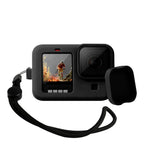 Ốp bảo vệ silicone cho GoPro HERO10 Black / HERO9 Black kèm dây đeo cổ tay & nắp ống kính, Dành cho GoPro HERO10 Black