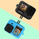 Ốp bảo vệ silicone cho GoPro HERO10 Black / HERO9 Black kèm dây đeo cổ tay & nắp ống kính, Dành cho GoPro HERO10 Black