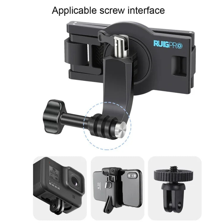 Giá đỡ dây đeo tháo nhanh xoay 360 độ gắn vai balo RUIGPRO cho GoPro, Insta360, DJI và các camera hành động khác