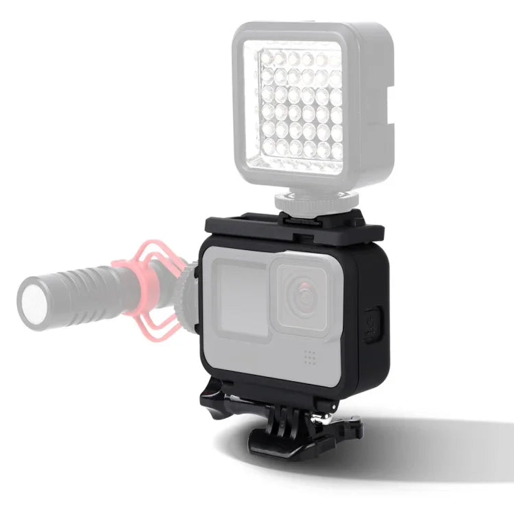 Ốp bảo vệ khung nhựa cho GoPro HERO10 Black / HERO9 Black kèm móc khóa đế & ốc dài, Khung nhựa