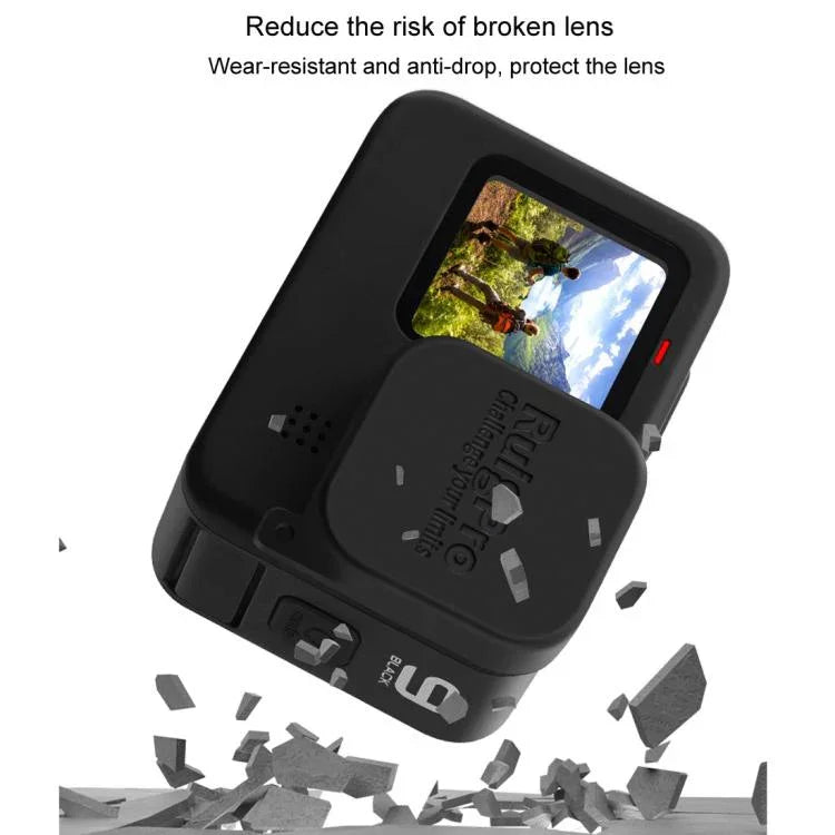 RUIGPRO nắp bảo vệ ống kính máy ảnh bằng cao su mềm chống trầy cho GoPro HERO10 Black / HERO9 Black, Dành cho GoPro HERO9 Black