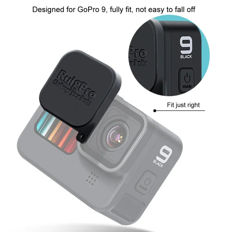 RUIGPRO nắp bảo vệ ống kính máy ảnh bằng cao su mềm chống trầy cho GoPro HERO10 Black / HERO9 Black, Dành cho GoPro HERO9 Black