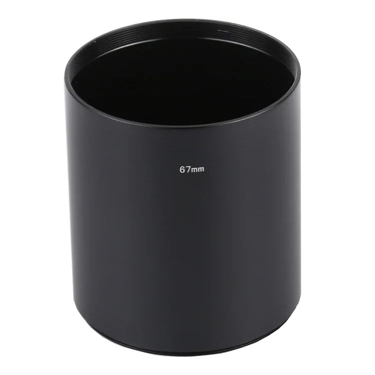 Vành che ống kính kim loại nguyên khối loại ống thẳng ren 67mm cho ống kính tele trung bình, 67mm