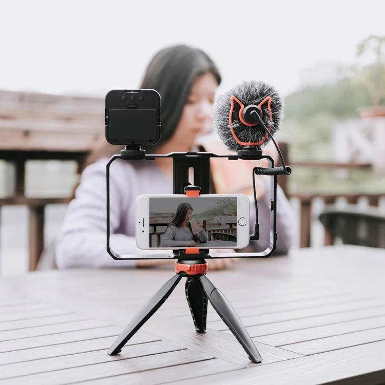 Bộ Giá Đỡ Có Micro & Chân Máy YELANGU PC204 YLG1801D Đèn LED Selfie Phát Trực Tiếp Vlogging Video Smartphone Tay Cầm Ổn Định, PC204