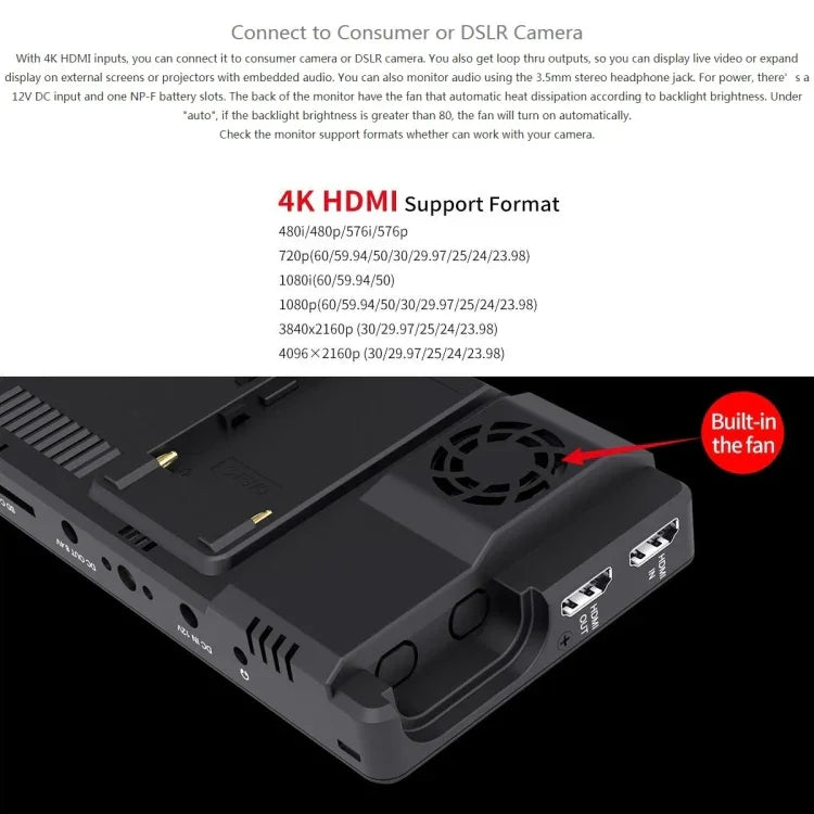 Màn hình cảm ứng 6 inch IPS FEELWORLD LUT6 1920x1080 2600 nits HDMI 4K cho máy ảnh, LUT6