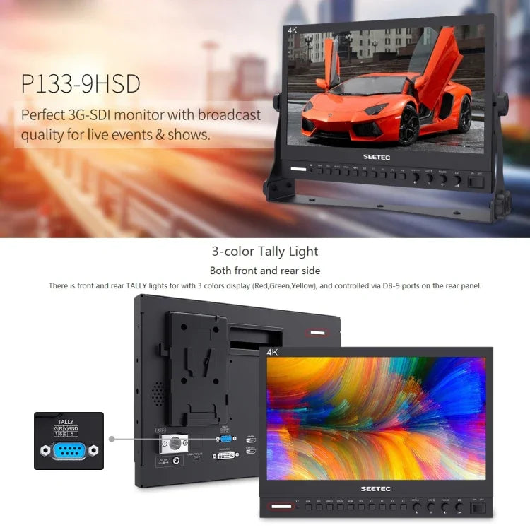 Màn hình trường quay SEETEC P133-9HSD 1920x1080 13.3 inch cấp phát sóng Full HD, P133-9HSD