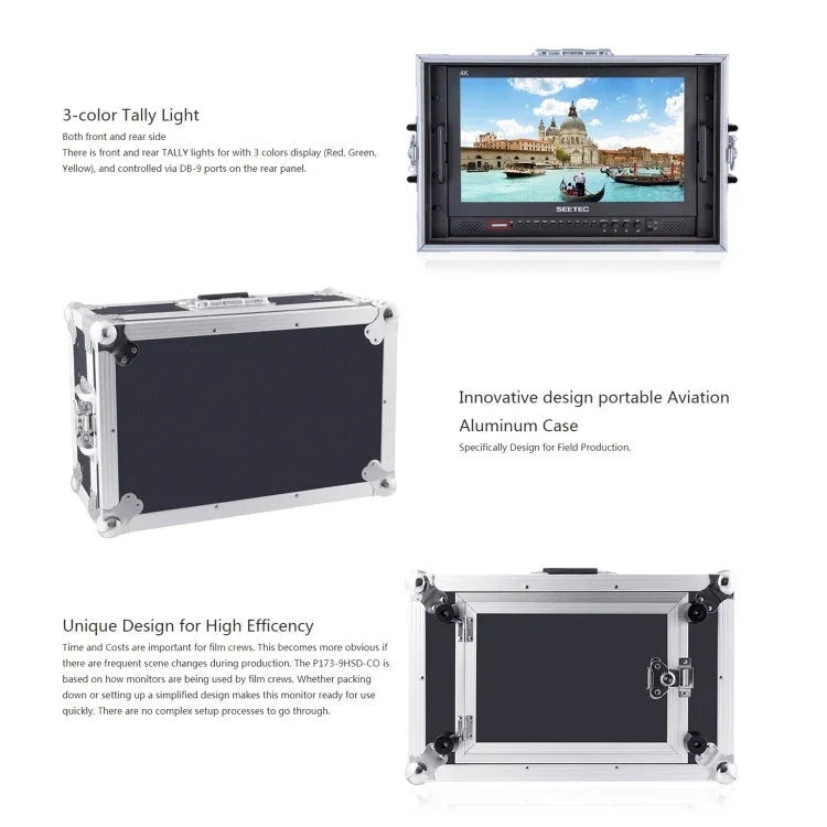 Màn hình trường quay chuyên nghiệp SEETEC P173-9HSD-CO 17.3 inch 1920x1080 SDI / HDMI 4K cấp phát sóng, P173-9HSD-CO