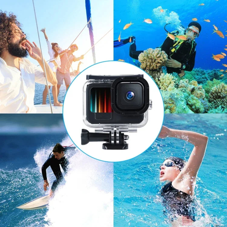 Vỏ bảo vệ chống nước 45m với khóa, giá đỡ cơ bản & ốc vít cho GoPro HERO10 Black / HERO9 Black, Dành cho GoPro HERO9 Black