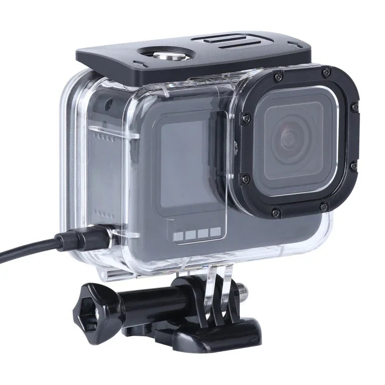 Vỏ bảo vệ chống sốc, chống bụi có lỗ sạc & khóa, giá đỡ cơ bản & ốc vít cho GoPro HERO10 Black / HERO9 Black
