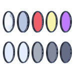 RUIGPRO Bộ Lọc Ống Kính 10 trong 1 52mm Chuyên Nghiệp UV+ND2+ND4+ND8+Star 8+ +CPL+Vàng/Đỏ/Tím+10X Phóng Đại Cho GoPro HERO10 Black / HERO9 Black kèm Vòng Chuyển Đổi Bộ Lọc & Nắp Ống Kính