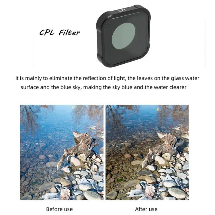 Bộ lọc ống kính CPL dòng JSR KB cho GoPro HERO13 Black /12 Black /11 Black /10 Black /9 Black, CPL
