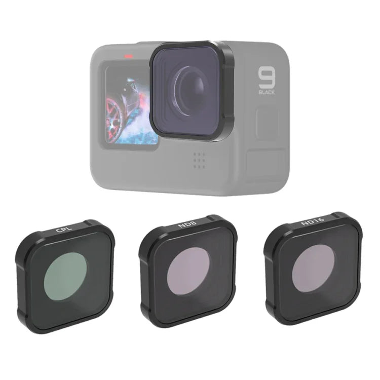 JSR KB Series Bộ lọc ống kính CPL+ND8+ND16 cho GoPro HERO13 Black /12 Black /11 Black /10 Black /9 Black, 3 trong 1