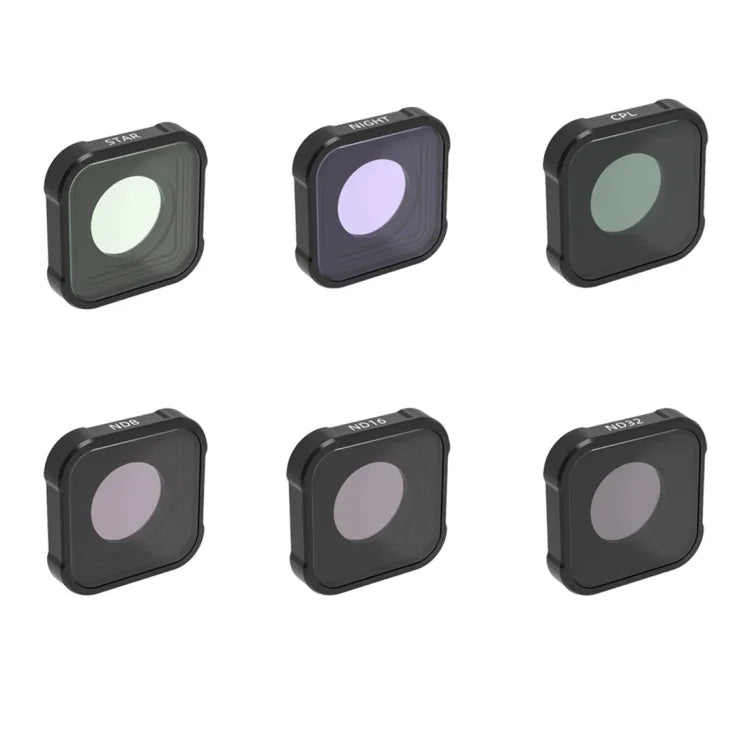 JSR KB Series Bộ lọc ống kính STAR+CPL+NIGHT+ND8+ND16+ND32 cho GoPro HERO13 Black /12 Black /11 Black /10 Black /9 Black, 6 trong 1
