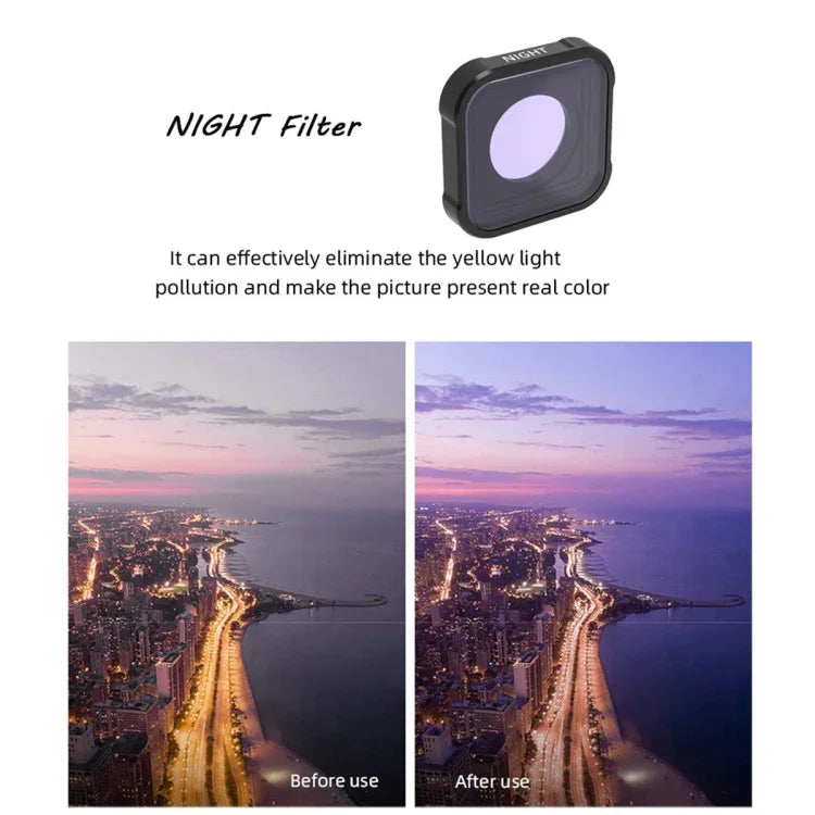 JSR KB Series Bộ lọc ống kính STAR+CPL+NIGHT+ND8+ND16+ND32 cho GoPro HERO13 Black /12 Black /11 Black /10 Black /9 Black, 6 trong 1