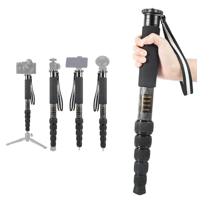 Gậy đơn DSLR du lịch ngoài trời BEXIN P306C bằng sợi carbon, P306C