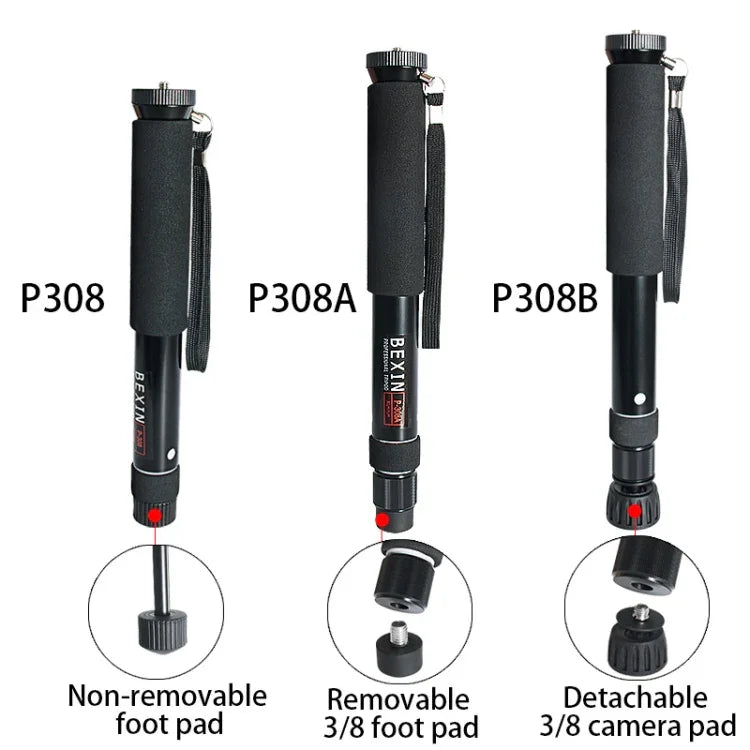 Giá đỡ monopod hợp kim nhôm máy ảnh DSLR du lịch ngoài trời BEXIN P308, P308