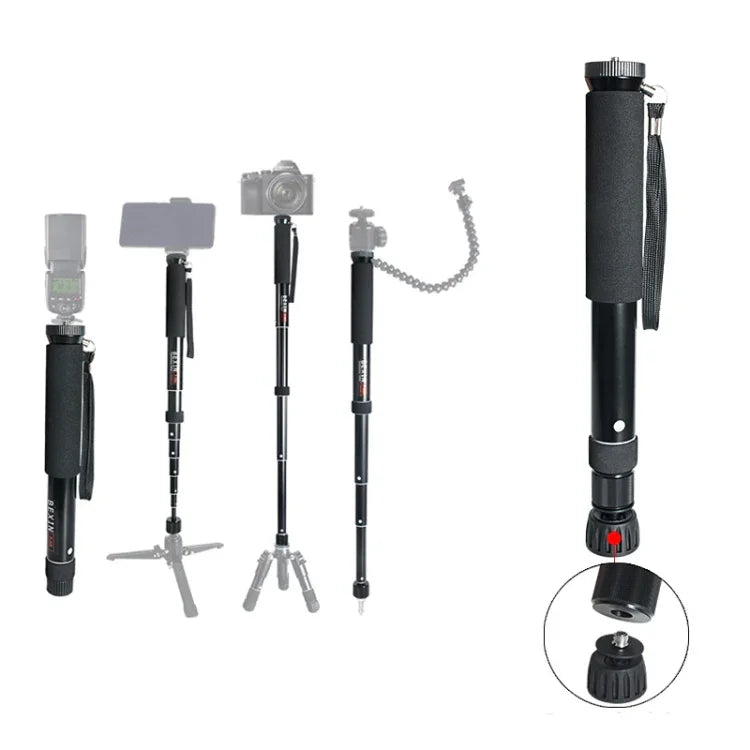 Giá đỡ monopod hợp kim nhôm máy ảnh DSLR du lịch ngoài trời BEXIN P308B, P308B