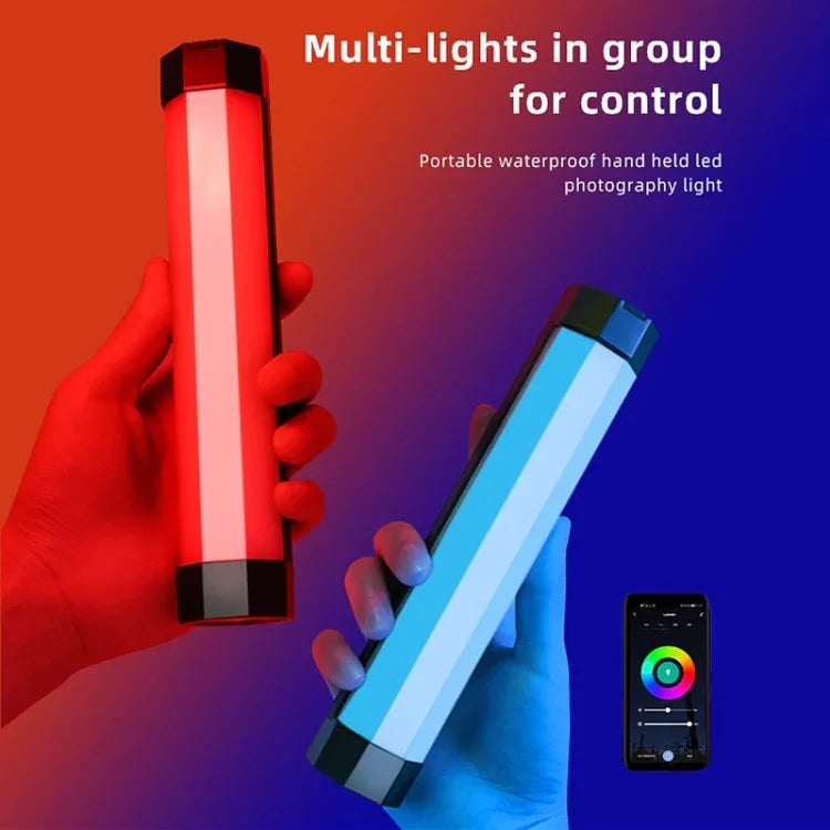 Đèn LED thanh chiếu sáng ảnh màu RGB LUXCeO điều khiển qua APP, điều chỉnh nhiệt độ màu, chống nước, đèn LED cầm tay với điều khiển từ xa, P200 RGB