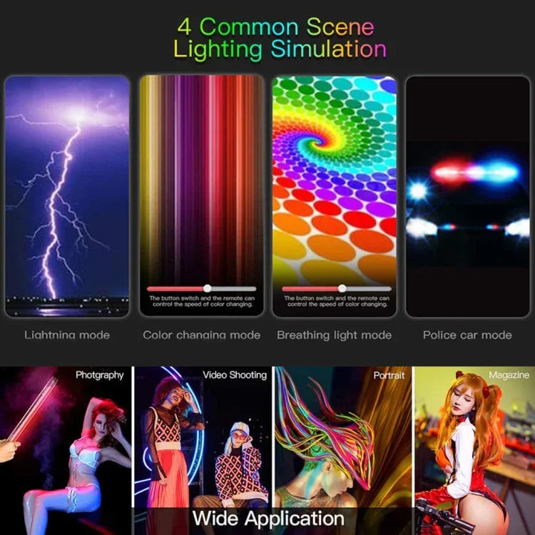 Đèn LED thanh chiếu sáng ảnh màu RGB chuyên nghiệp LUXCeO P7RGB điều khiển qua APP, điều chỉnh nhiệt độ màu, chống nước, đèn LED cầm tay với điều khiển từ xa, P7RGB Pro