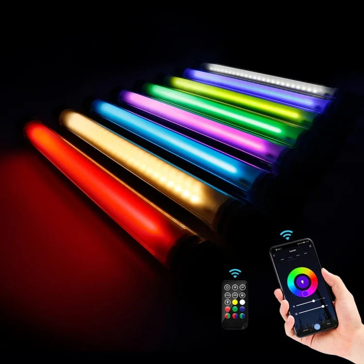 Đèn LED thanh chiếu sáng ảnh màu RGB chuyên nghiệp LUXCeO P7RGB điều khiển qua APP, điều chỉnh nhiệt độ màu, chống nước, đèn LED cầm tay với điều khiển từ xa, P7RGB Pro