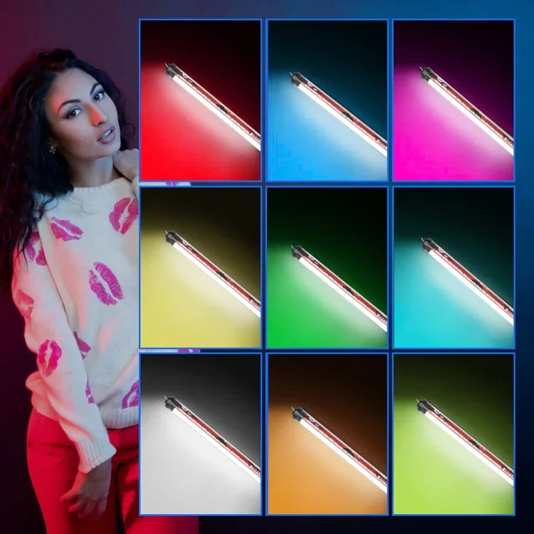 Đèn LED thanh chiếu sáng ảnh màu RGB chuyên nghiệp LUXCeO P7RGB điều khiển qua APP, điều chỉnh nhiệt độ màu, chống nước, đèn LED cầm tay với điều khiển từ xa, P7RGB Pro