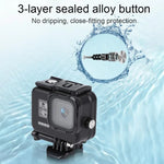 Vỏ bảo vệ chống nước 45m cho GoPro HERO8 Black kèm khóa, giá đỡ cơ bản & ốc vít & tay cầm phao nổi & dây đeo & miếng chèn chống mờ, Vỏ HERO8 trong suốt