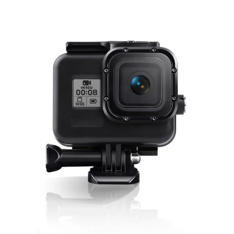 Vỏ bảo vệ chống nước 45m cho GoPro HERO8 Black kèm khóa, giá đỡ cơ bản & ốc vít & bộ lọc (Tím, Đỏ, Hồng) & tay cầm phao nổi & dây đeo & miếng chống sương mù, Vỏ HERO8 trong suốt + Bộ lọc