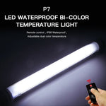 Đèn LED thanh chiếu sáng ảnh nhiệt độ màu đôi LUXCeO P7, đèn LED cầm tay chống nước với điều khiển từ xa, P7