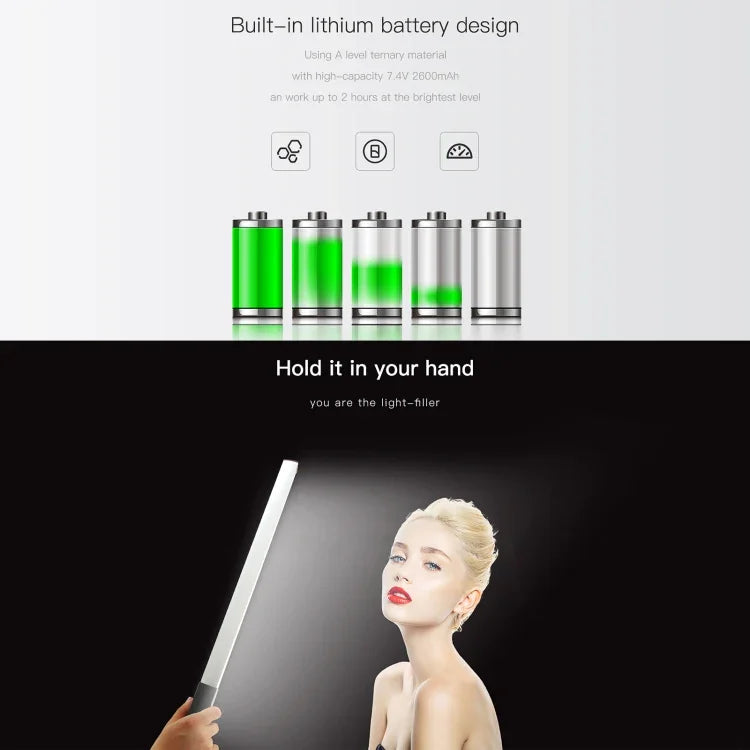 Đèn LED thanh chiếu sáng ảnh nhiệt độ màu đôi 1000LM LUXCeO Q508S, đèn LED cầm tay chiếu sáng flash, Q508S