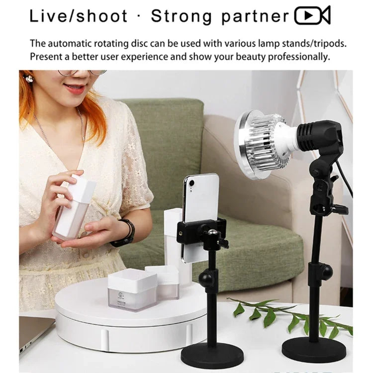Giá Đỡ Quay Điện 42cm Để Trưng Bày Quay Video, Tải Trọng: 100kg, Cắm Điện, Phích Cắm Mỹ, 42cm, Phích Cắm Mỹ