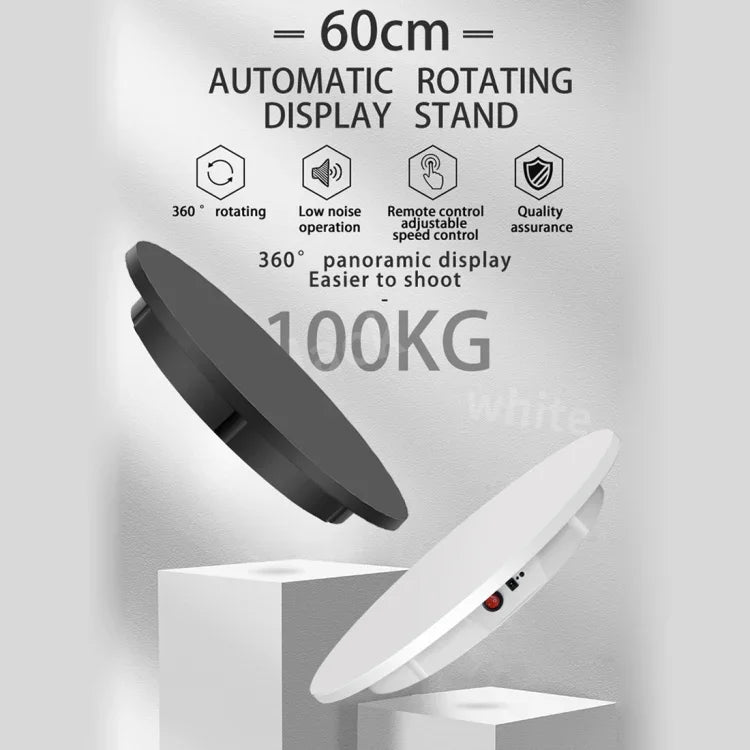 Giá Đỡ Quay Điện 60cm Để Trưng Bày Quay Video, Tải Trọng: 100kg, Cắm Điện, Phích Cắm Mỹ, 60cm, Phích Cắm Mỹ