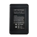 Bộ Sạc USB Ba Kênh Với Màn Hình LCD Cho Sony NP-BX1, Dây Cáp USB, Cho Sony NP-BX1 (3 Kênh)