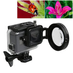 Dành cho GoPro HERO5 Camera hành động thể thao Ống kính macro 16X 58mm với bộ lọc cận cảnh, đế ống kính & vòng chuyển đổi & nắp bảo vệ ống kính & dây đeo tay chống mất & khăn lau