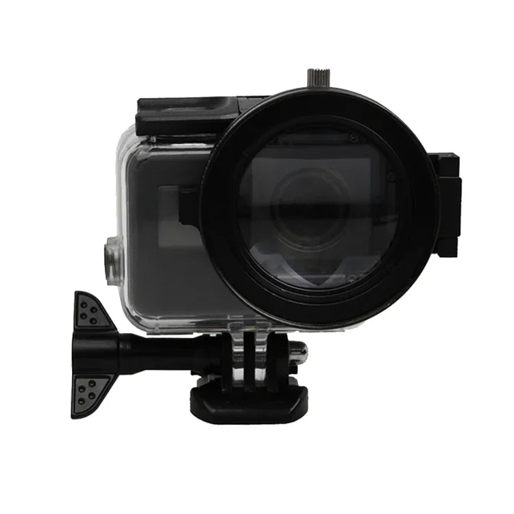 Dành cho GoPro HERO5 Camera hành động thể thao Ống kính macro 16X 58mm với bộ lọc cận cảnh, đế ống kính & vòng chuyển đổi & nắp bảo vệ ống kính & dây đeo tay chống mất & khăn lau