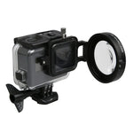 Dành cho GoPro HERO5 Camera hành động thể thao Ống kính macro 16X 58mm với bộ lọc cận cảnh, đế ống kính & vòng chuyển đổi & nắp bảo vệ ống kính & dây đeo tay chống mất & khăn lau