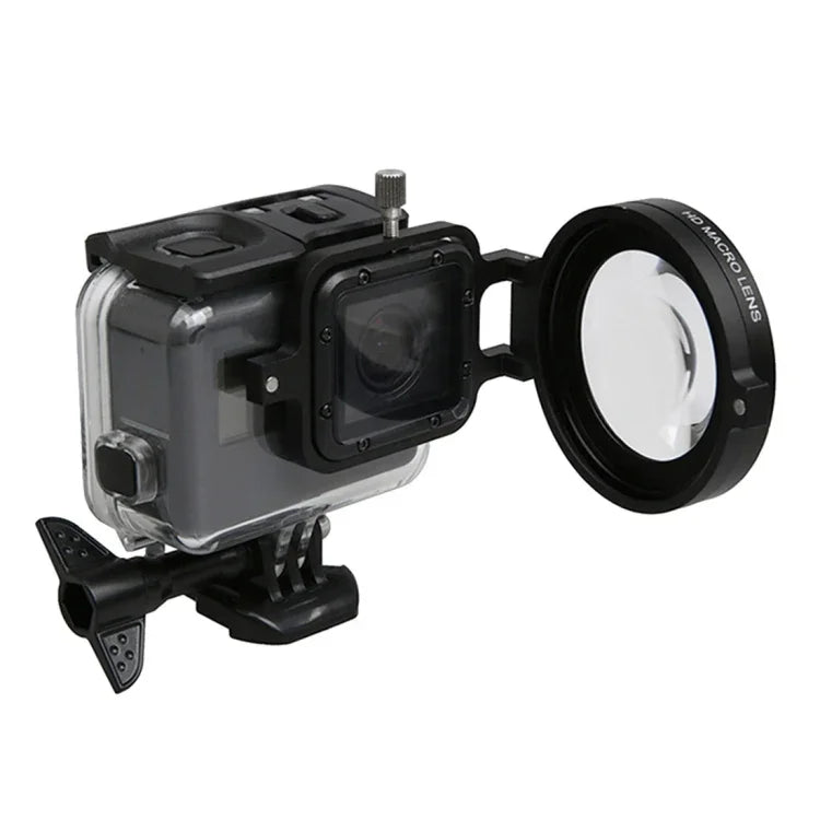 Dành cho GoPro HERO5 Camera hành động thể thao Ống kính macro 16X 58mm với bộ lọc cận cảnh, đế ống kính & vòng chuyển đổi & nắp bảo vệ ống kính & dây đeo tay chống mất & khăn lau