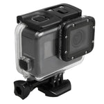 Vỏ bảo vệ chống nước 30m PC & ABS cho GoPro HERO5 kèm nắp lưng cảm ứng, khóa, giá đỡ cơ bản & ốc dài, Kích thước nắp lưng: 7 x 6 cm, Vỏ bảo vệ