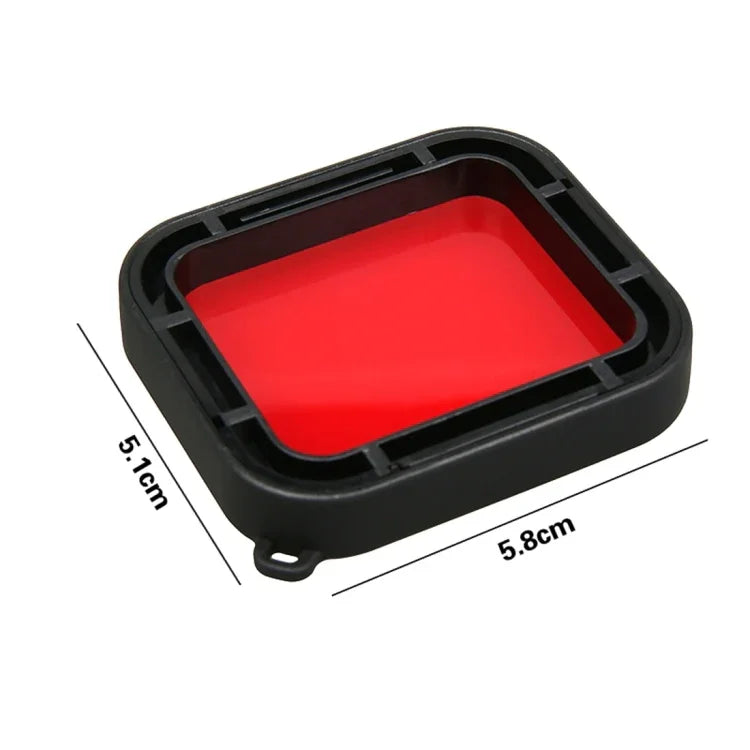Vỏ bảo vệ chống nước 30m PC & ABS cho GoPro HERO5 + filter vuông đỏ cho ống kính kèm khóa gắn cơ bản & vít dài & dây đeo tay chống mất, Vỏ bảo vệ + Filter