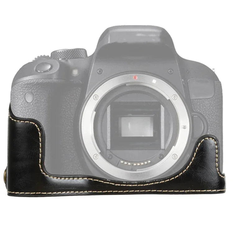 Đế vỏ nửa máy ảnh bằng da PU ren 1/4 inch cho Canon EOS 77D / 800D, Dành cho Canon EOS 77D, Dành cho Canon EOS 77D