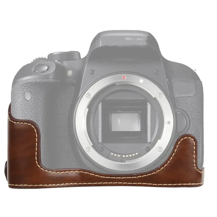 1/4 inch Thread PU Leather Camera Half Case Base for Canon EOS 77D / 800D, For Canon  EOS 77D, For Canon EOS 77D
