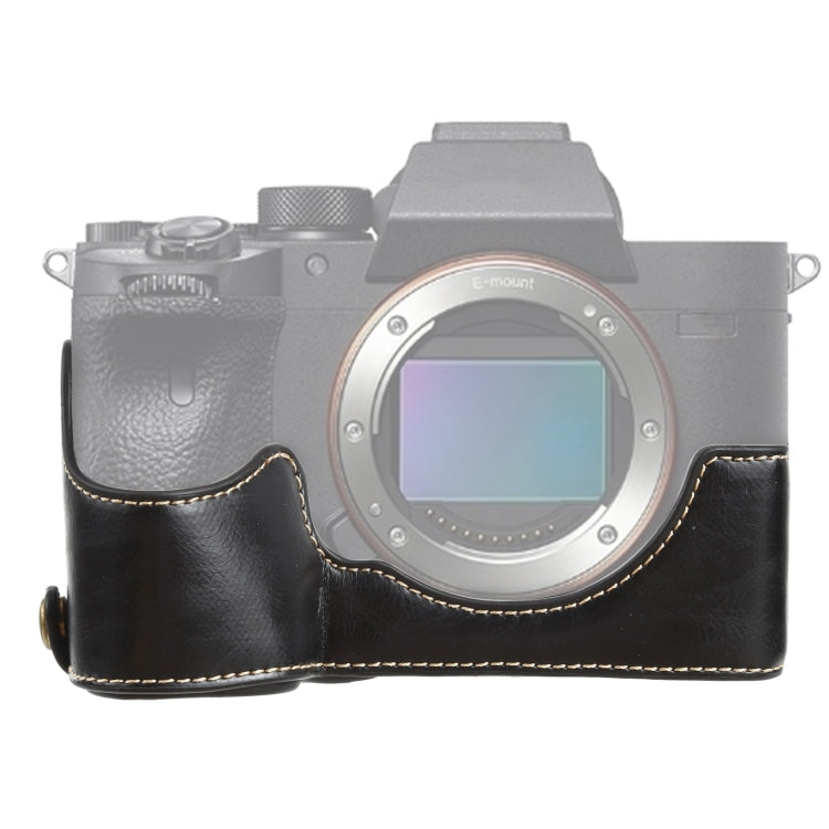 Đế ốp nửa bằng da PU ren 1/4 inch cho Sony ILCE-7RM4 / A7RM4 / A7R IV, Dành cho Sony ILCE-7RM4