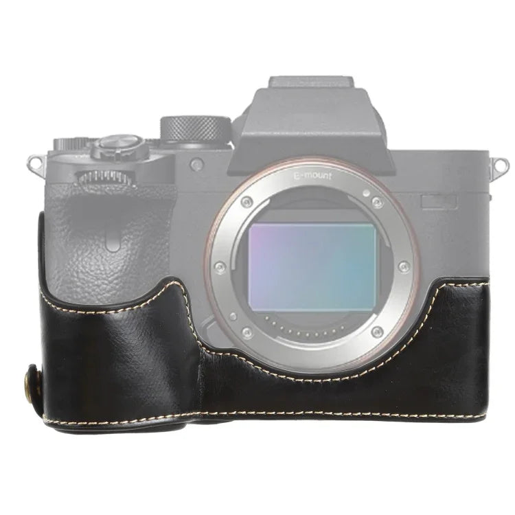 Đế ốp nửa bằng da PU ren 1/4 inch cho Sony ILCE-7RM4 / A7RM4 / A7R IV, Dành cho Sony ILCE-7RM4
