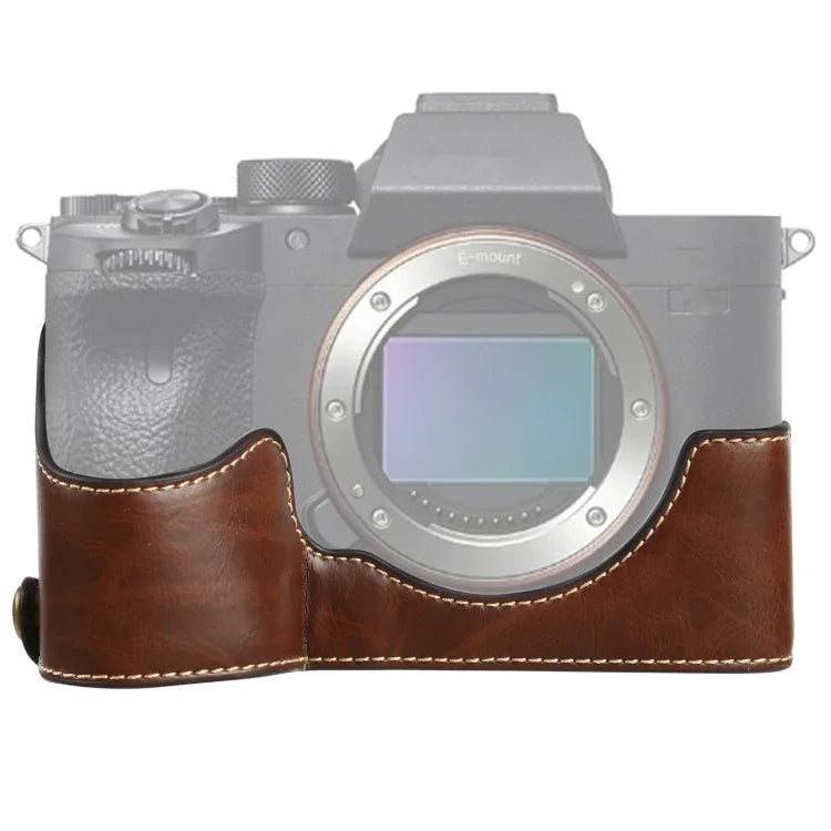 Đế ốp nửa bằng da PU ren 1/4 inch cho Sony ILCE-7RM4 / A7RM4 / A7R IV, Dành cho Sony ILCE-7RM4