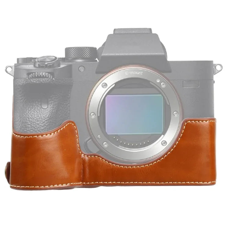 Đế ốp nửa bằng da PU ren 1/4 inch cho Sony ILCE-7RM4 / A7RM4 / A7R IV, Dành cho Sony ILCE-7RM4