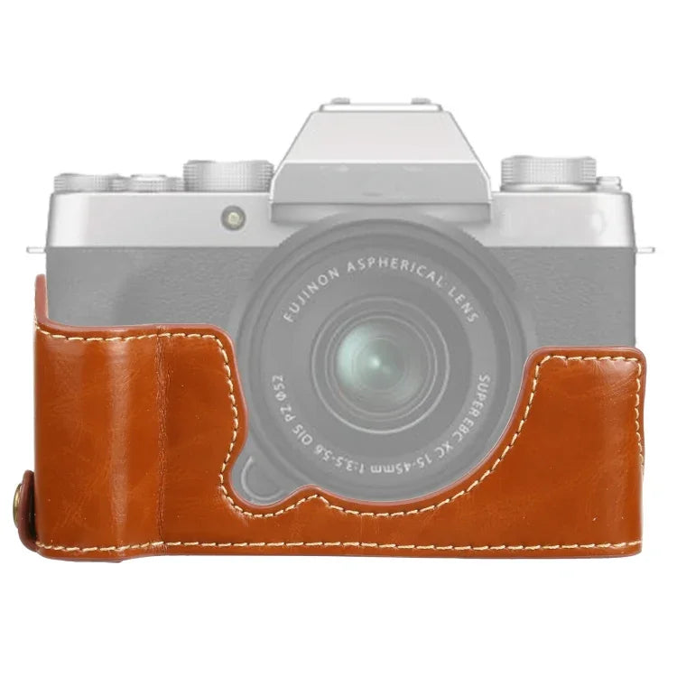 Đế bao da PU nửa máy ảnh ren 1/4 inch cho FUJIFILM XT200, Dành cho FUJIFILM XT200
